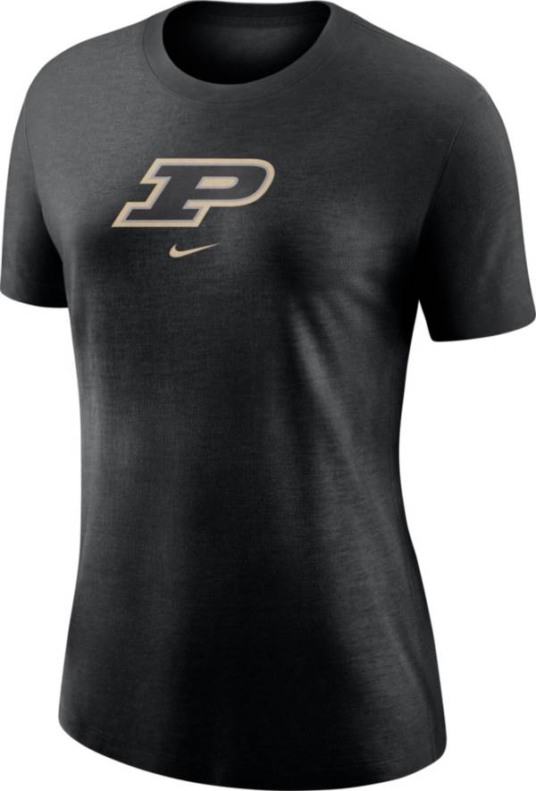 Nike Women's Purdue Boilermakers Logo Crew Black T-Shirt