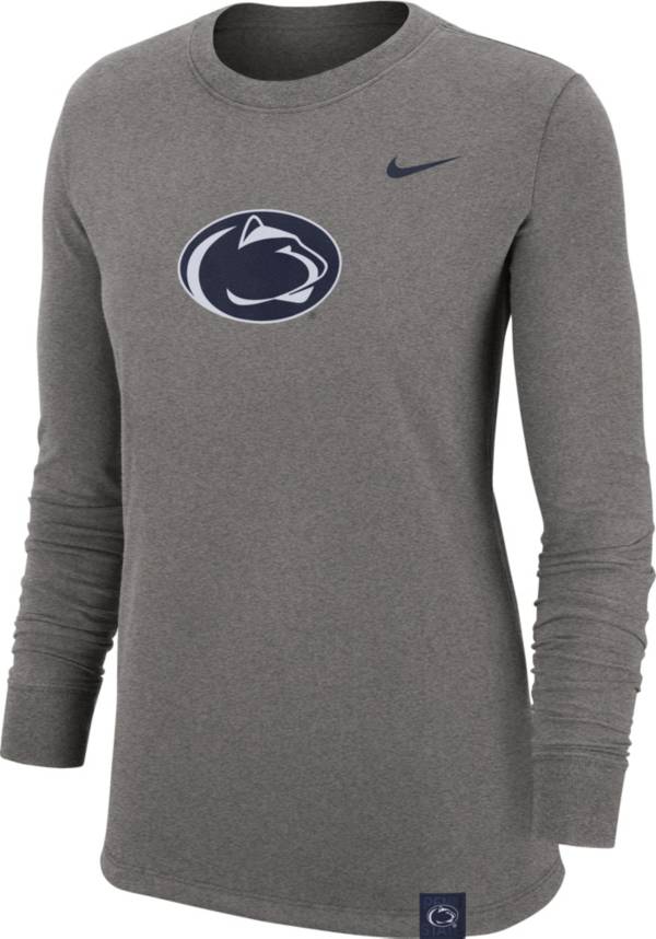 Nike Women's Penn State Nittany Lions Grey Dri-FIT Crew Cuff Long Sleeve T-Shirt