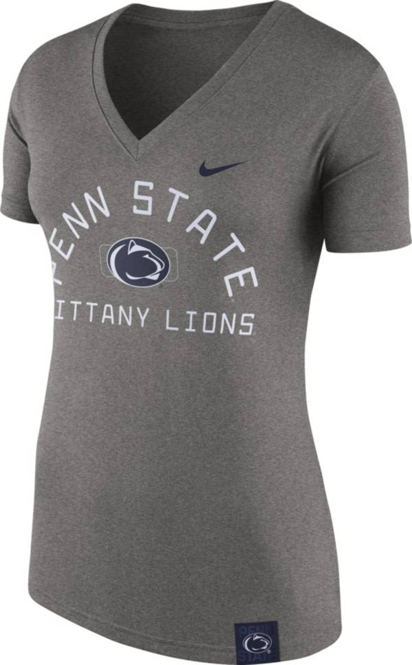 Nike Women's Penn State Nittany Lions Grey Slub V-Neck T-Shirt