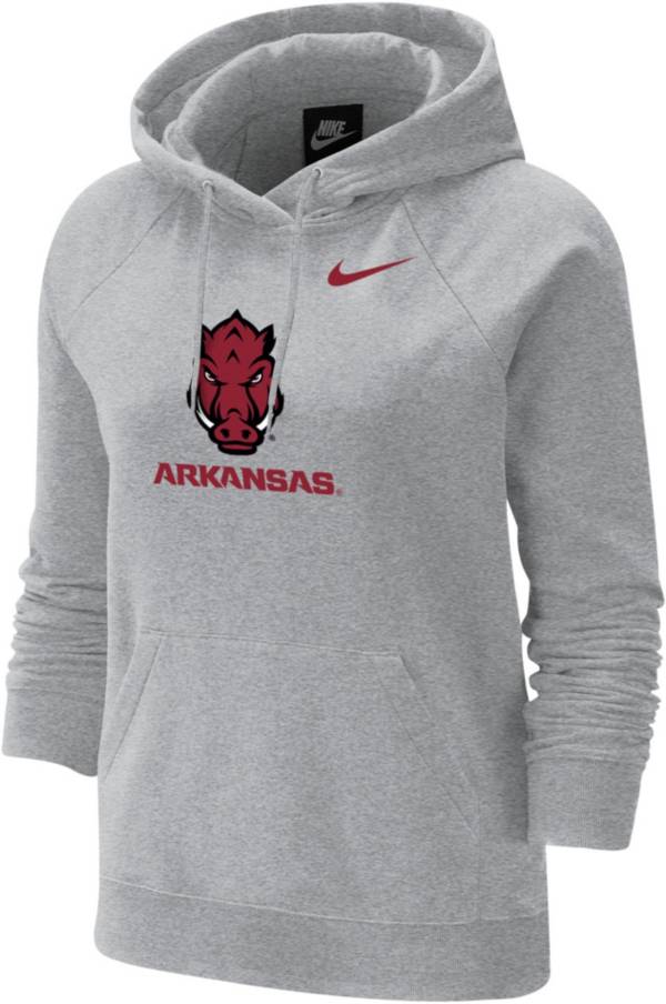 Nike Women's Arkansas Razorbacks Grey Varsity Pullover Hoodie