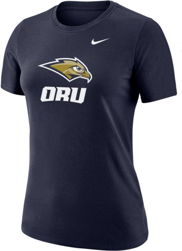 Nike Women's Oral Roberts Golden Eagles Navy Blue Dri-FIT Cotton T-Shirt