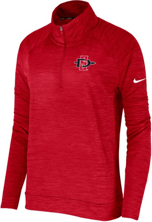 Nike Women's San Diego State Aztecs Scarlet Pacer Quarter-Zip Shirt