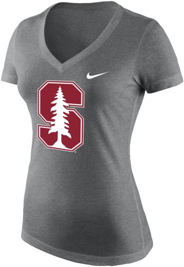 Nike Women's Stanford Cardinal Grey Tri-Blend V-Neck T-Shirt