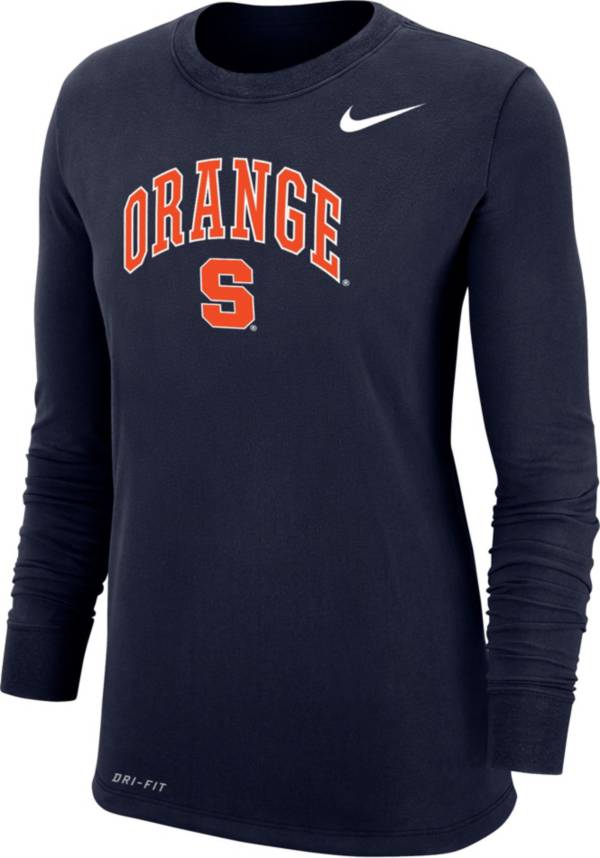 Nike Women's Syracuse Orange Blue Dri-FIT Cotton Long Sleeve Performance T-Shirt