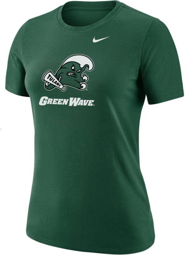 Nike Women's Tulane Green Wave Green Dri-FIT Cotton T-Shirt