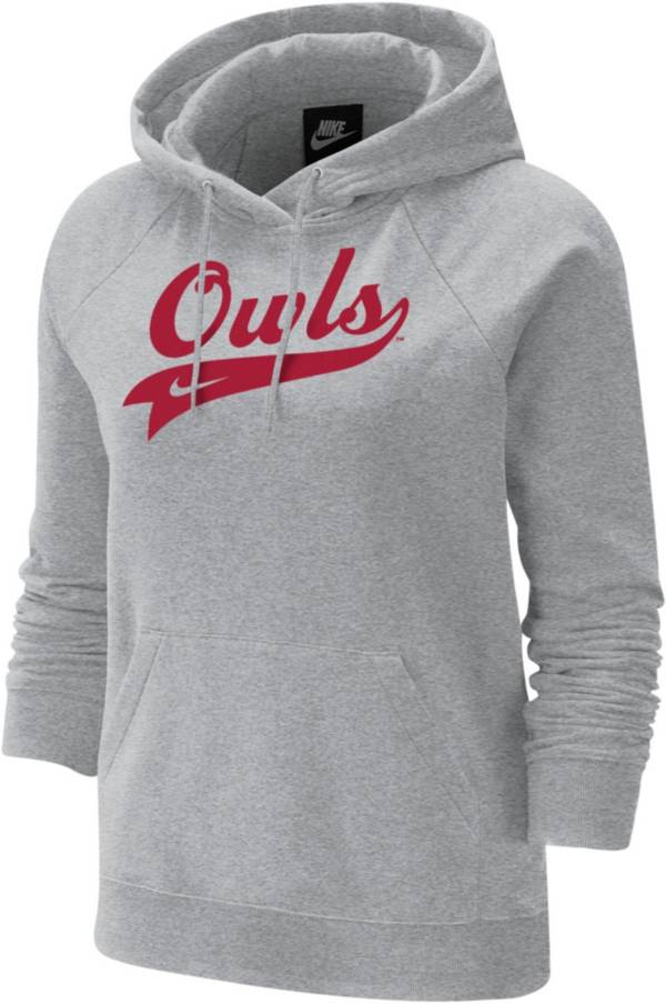 Nike Women's Temple Owls Grey Varsity Pullover Hoodie