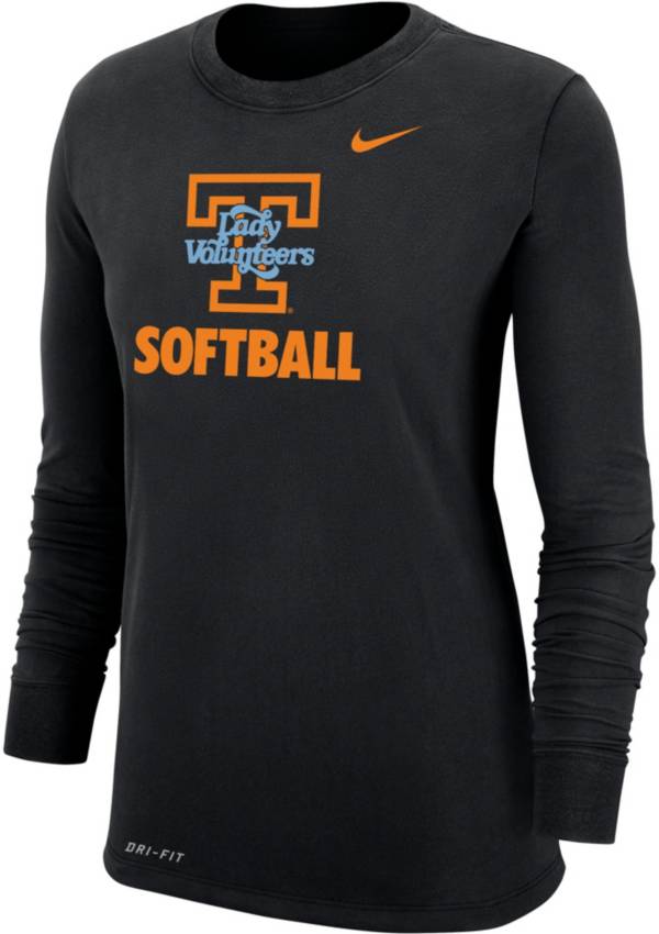 Nike Women's Tennessee Lady Vols Softball Dri-FIT Cotton Long Sleeve Black T-Shirt