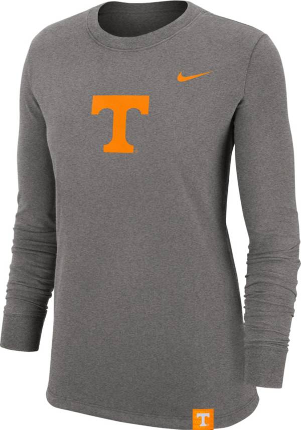 Nike Women's Tennessee Volunteers Grey Dri-FIT Crew Cuff Long Sleeve T-Shirt