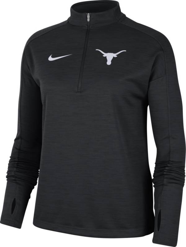 Nike Women's Texas Longhorns Dri-FIT Pacer Quarter-Zip Black Shirt