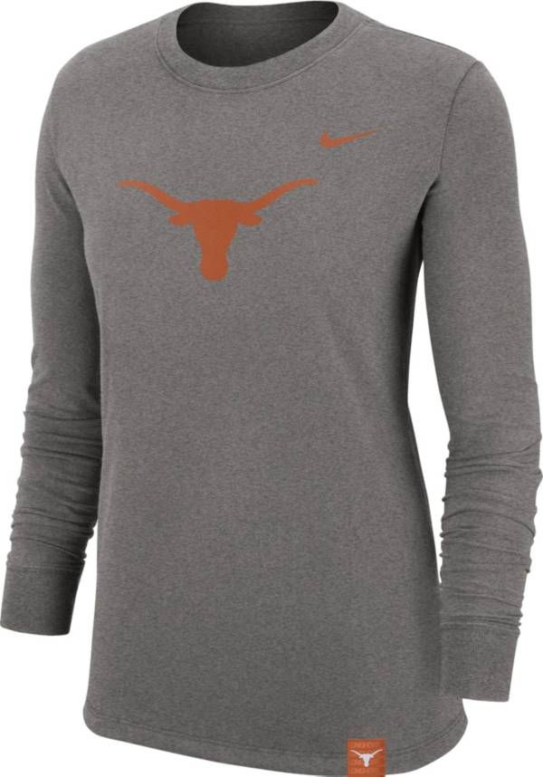 Nike Women's Texas Longhorns Grey Dri-FIT Crew Cuff Long Sleeve T-Shirt