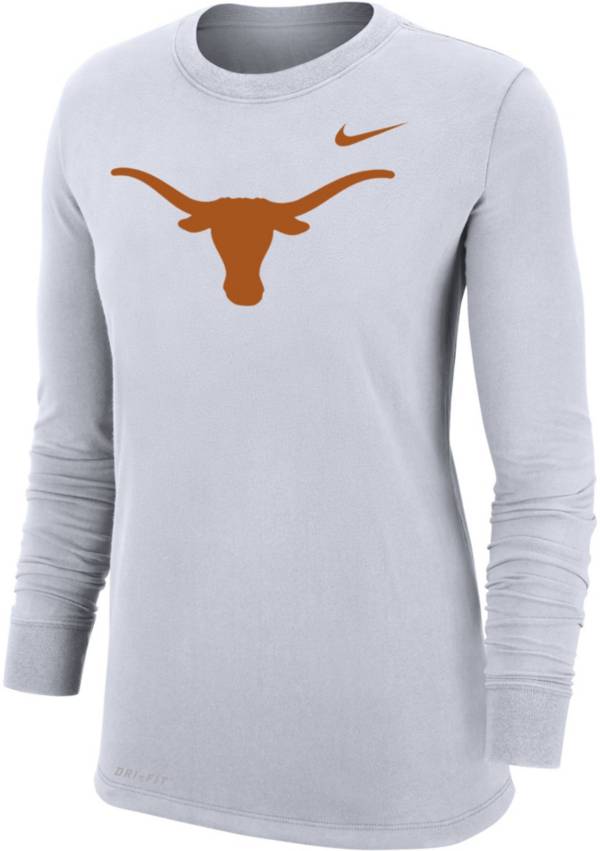 Nike Women's Texas Longhorns White Dri-FIT Cotton Long Sleeve T-Shirt