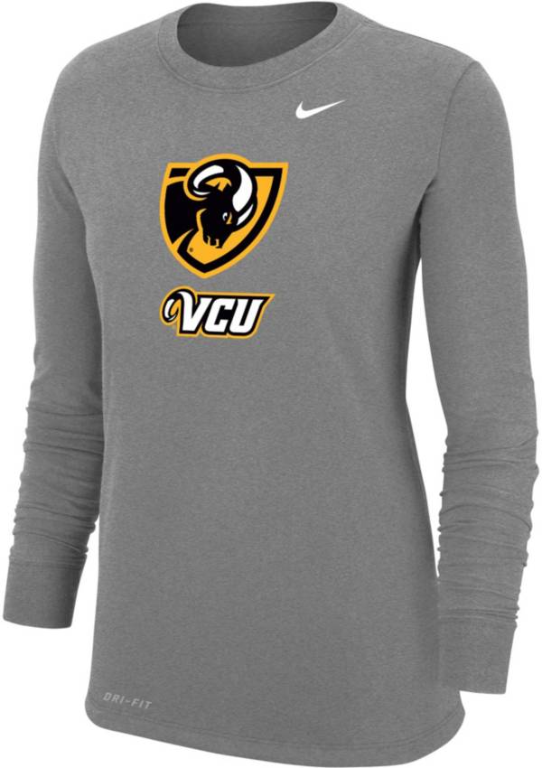 Nike Women's VCU Rams Grey Core Cotton Long Sleeve T-Shirt