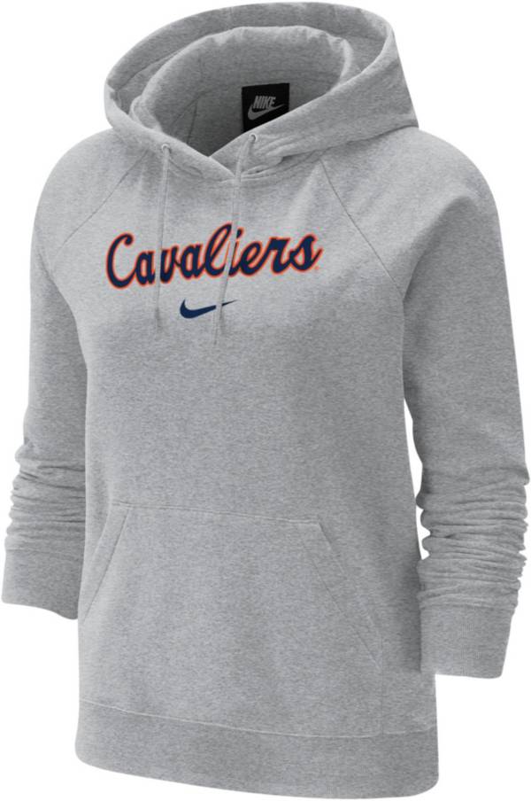 Nike Women's Virginia Cavaliers Grey Vintage Logo Varsity Pullover Hoodie