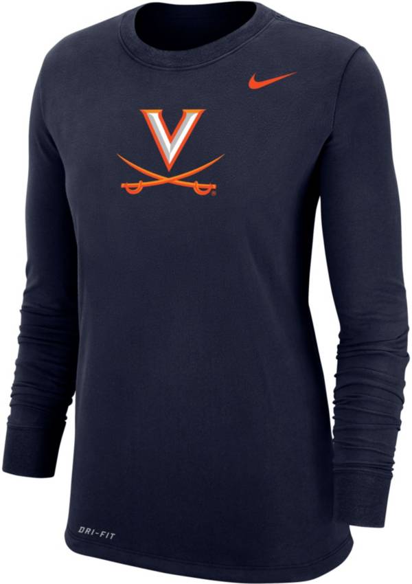 Nike Women's Virginia Cavaliers Blue Dri-FIT Cotton Long Sleeve T-Shirt