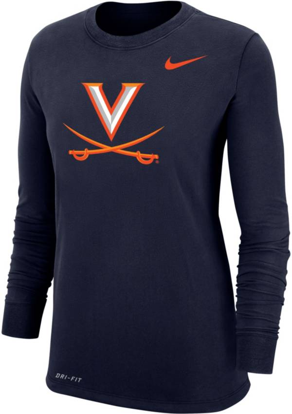 Nike Women's Virginia Cavaliers Blue Dri-FIT Cotton Long Sleeve T-Shirt product image