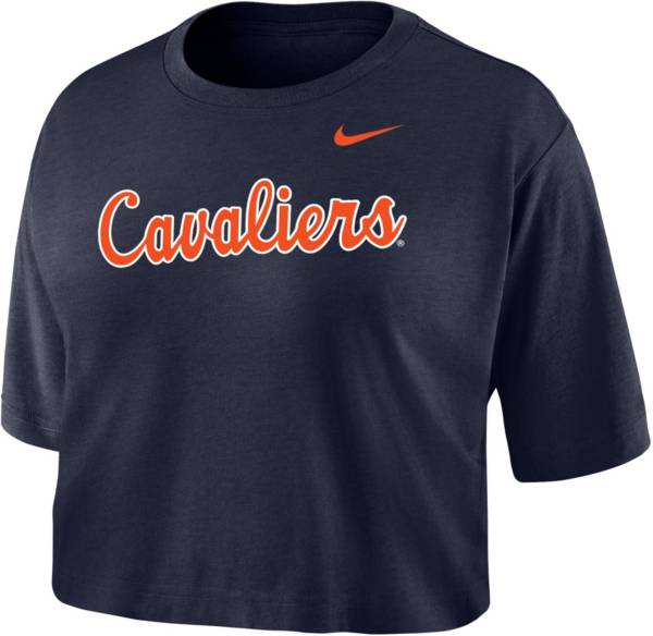 Nike Women's Virginia Cavaliers Blue Vintage Logo Crop Top