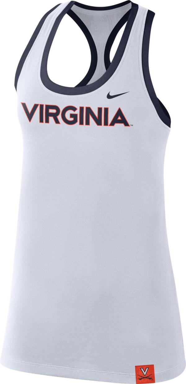 Nike Women's Virginia Cavaliers Dri-FIT Cotton Racer White Tank Top