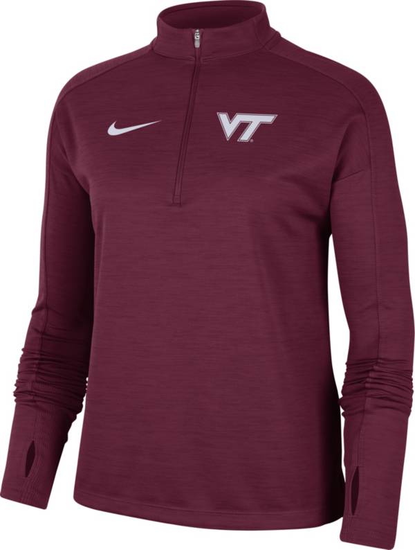 Nike Women's Virginia Tech Hokies Maroon Dri-FIT Pacer Quarter-Zip Shirt