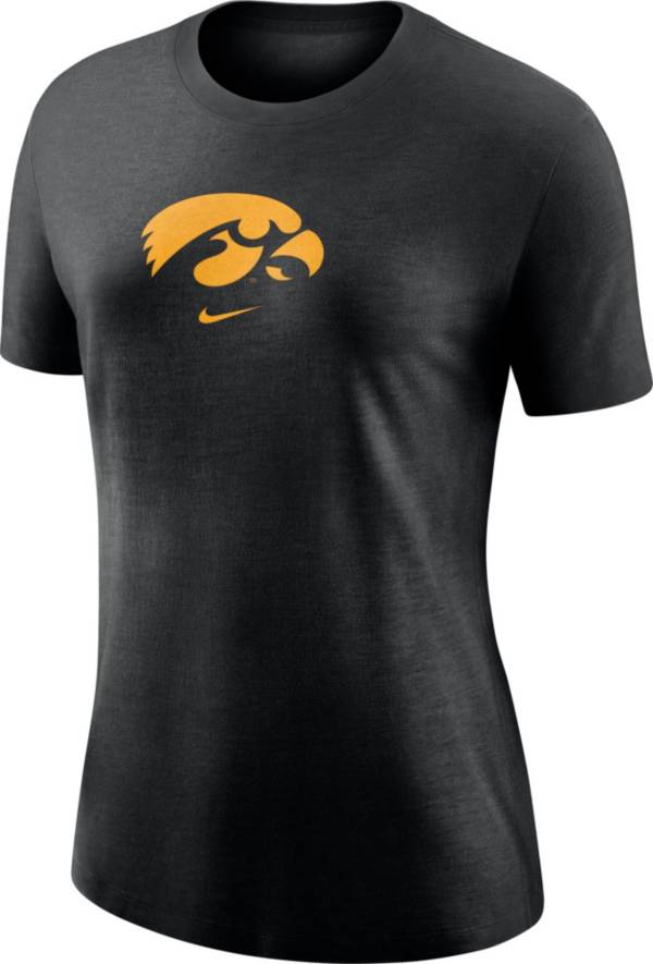 Nike Women's Iowa Hawkeyes Logo Crew Black T-Shirt