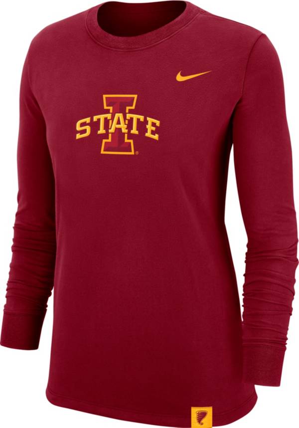 Nike Women's Iowa State Cyclones Cardinal Dri-FIT Crew Cuff Long Sleeve T-Shirt