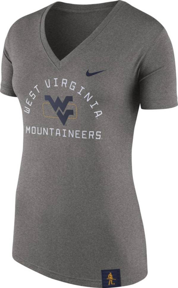 Nike Women's West Virginia Mountaineers Grey Slub V-Neck T-Shirt