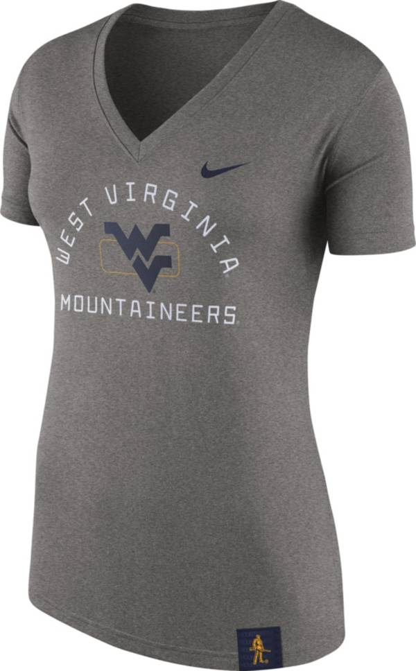 Nike Women's West Virginia Mountaineers Grey Slub V-Neck T-Shirt product image