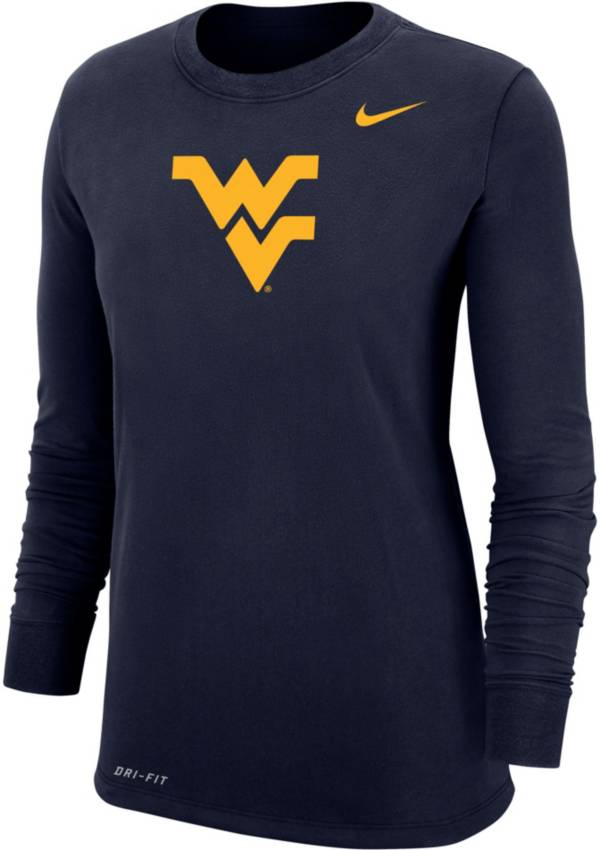 Nike Women's West Virginia Mountaineers Blue Dri-FIT Cotton Long Sleeve T-Shirt