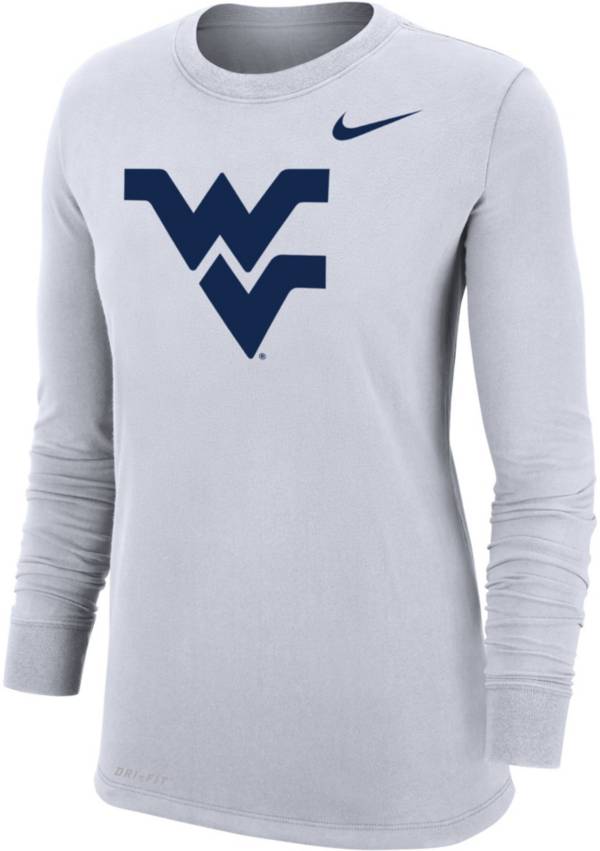 Nike Women's West Virginia Mountaineers White Dri-FIT Cotton Long Sleeve T-Shirt