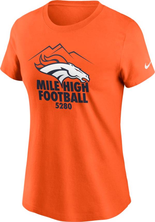 Nike Women's Denver Broncos Mile High 5280 Orange T-Shirt