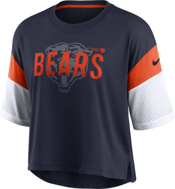 Nike Women's Chicago Bears Cropped Navy T-Shirt