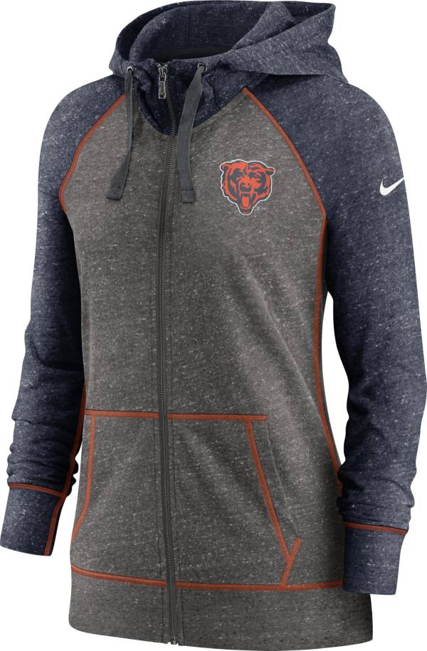 Nike Women's Chicago Bears Gym Vintage Club Full-Zip Hoodie