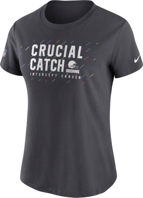 Nike Women's Cleveland Browns Crucial Catch Anthracite T-Shirt