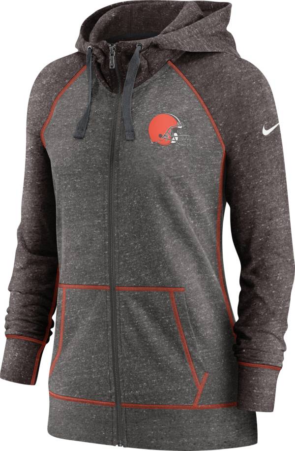 Nike Women's Cleveland Browns Gym Vintage Club Full-Zip Hoodie