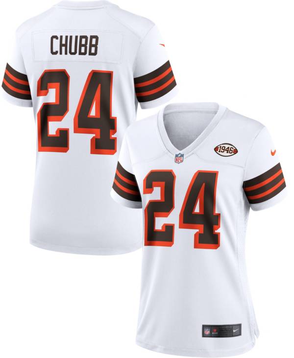 Nike Women's Cleveland Browns Nick Chubb #24 White Game Jersey
