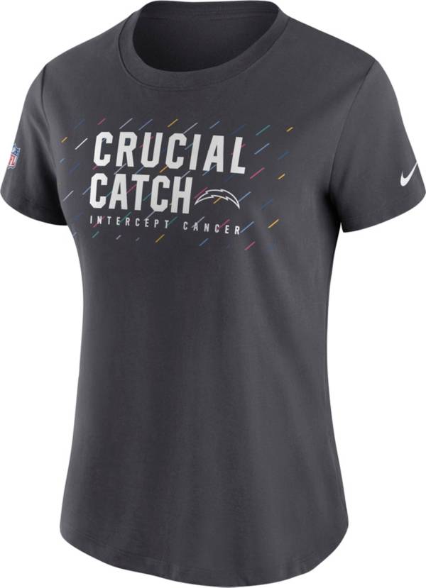 Nike Women's Los Angeles Chargers Crucial Catch Anthracite T-Shirt