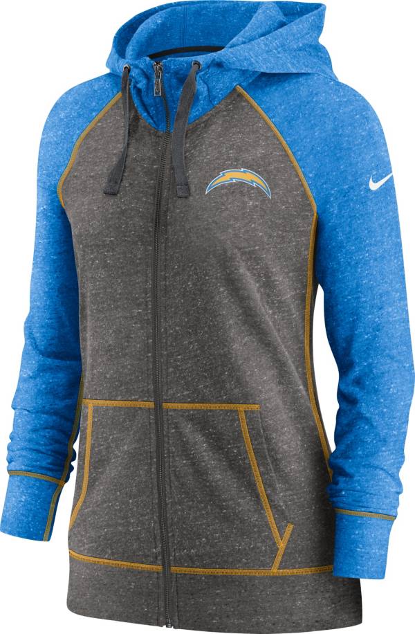 Nike Women's Los Angeles Chargers Blue Gym Vintage Full-Zip Hoodie