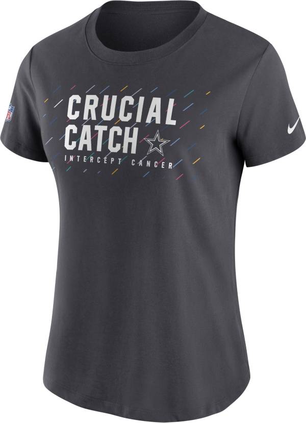 Nike Women's Dallas Cowboys Crucial Catch Anthracite T-Shirt