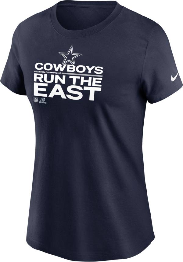 Nike Women's Dallas Cowboys 2021 Run the NFC East Division Champions Navy T-Shirt