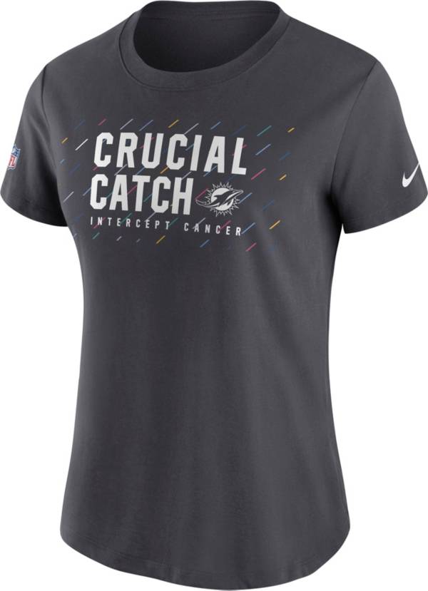 Nike Women's Miami Dolphins Crucial Catch Anthracite T-Shirt