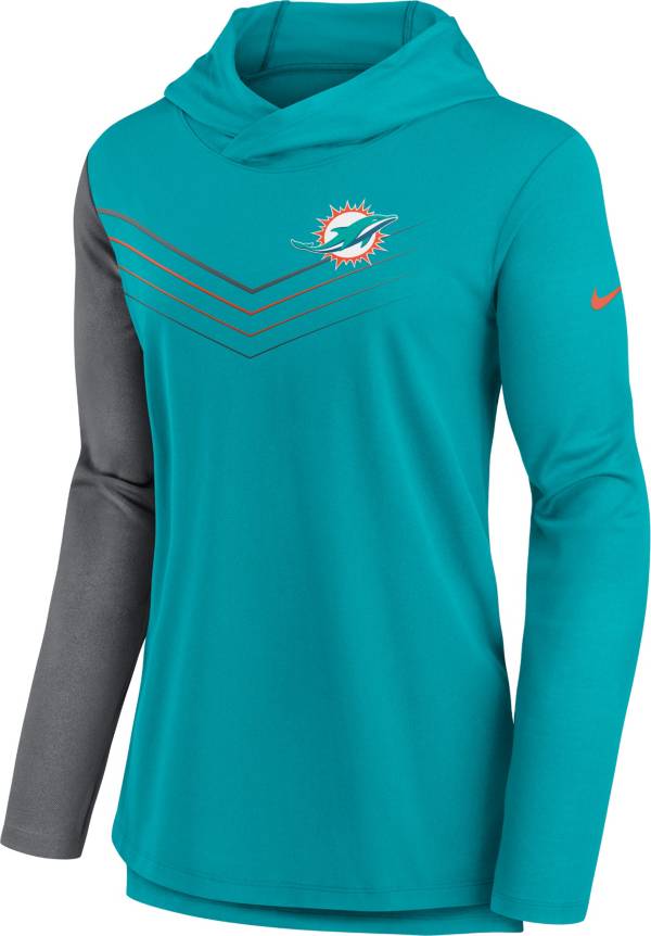 Nike Women's Miami Dolphins Aqua Chevron Pullover Hoodie