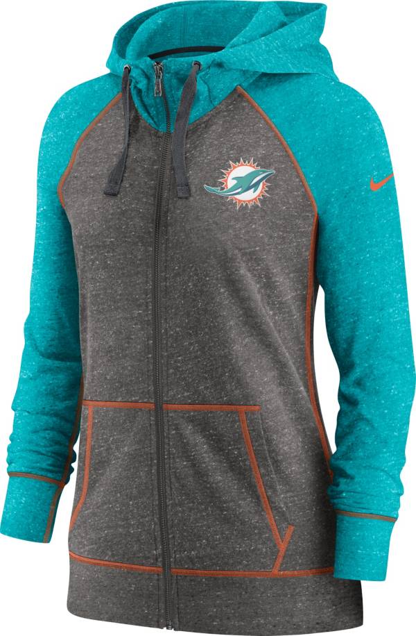 Nike Women's Miami Dolphins Green Gym Vintage Full-Zip Hoodie