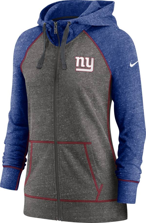 Nike Women's New York Giants Gym Vintage Club Full-Zip Hoodie