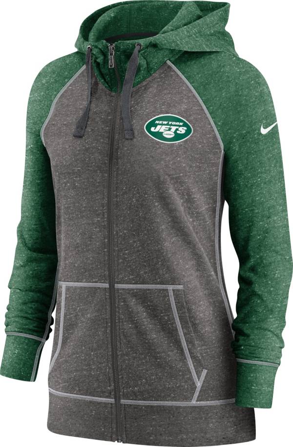 Nike Women's New York Jets Gym Vintage Club Full-Zip Hoodie