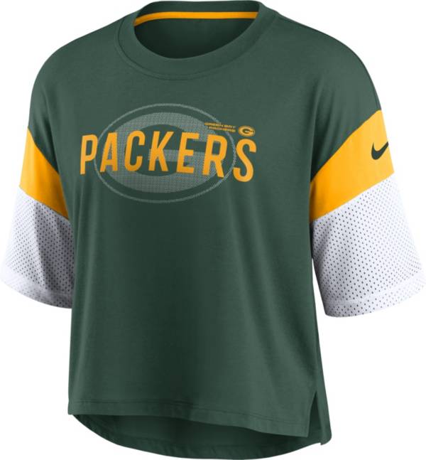 Nike Women's Green Bay Packers Cropped Green T-Shirt