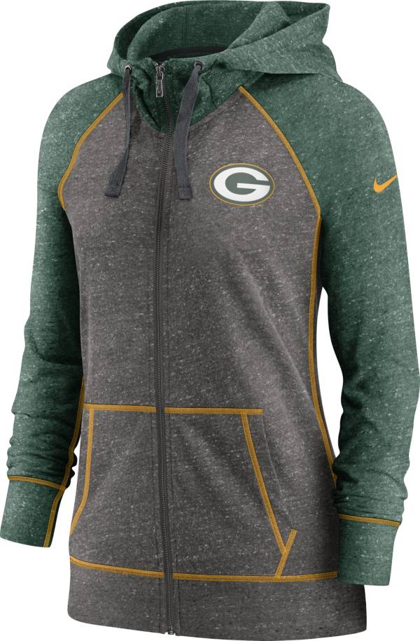 Nike Women's Green Bay Packers Gym Vintage Club Full-Zip Hoodie