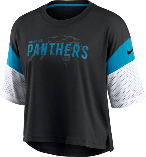 Nike Women's Carolina Panthers Cropped Black T-Shirt