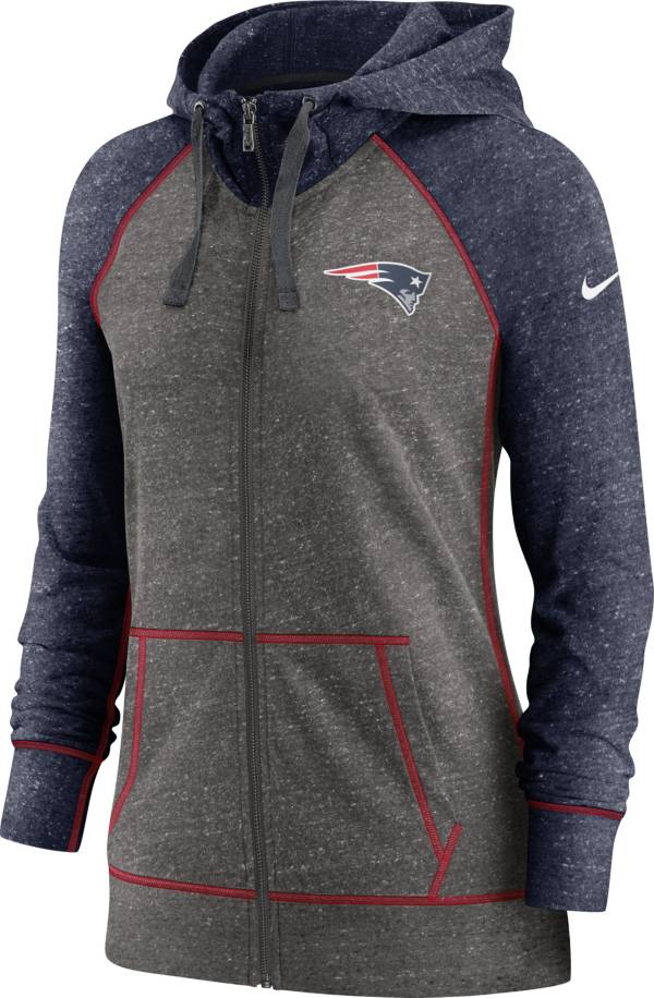 Nike Women's New England Patriots Gym Vintage Club Full-Zip Hoodie