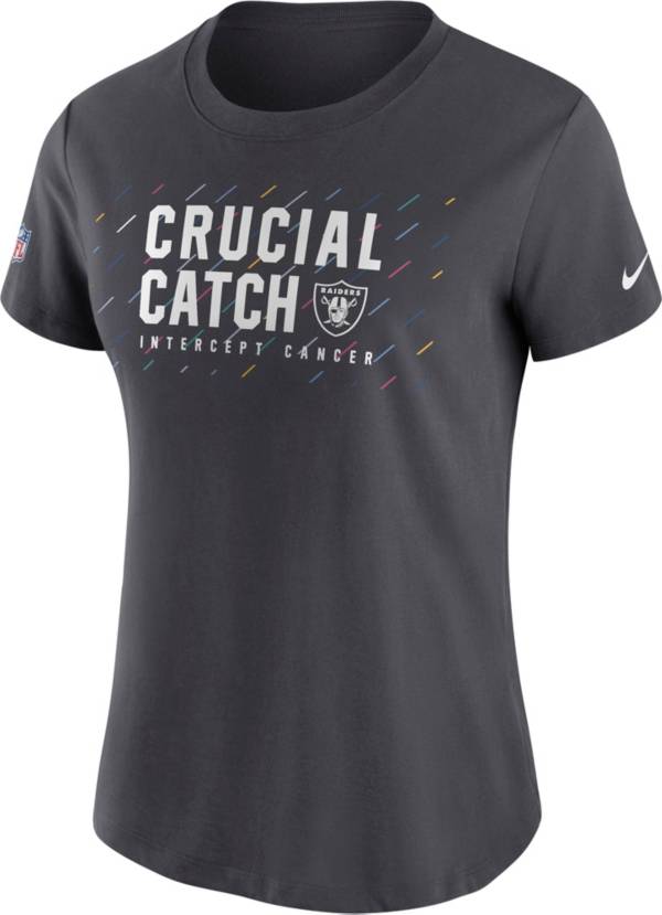 Nike Women's Las Vegas Raiders Crucial Catch Anthracite T-Shirt