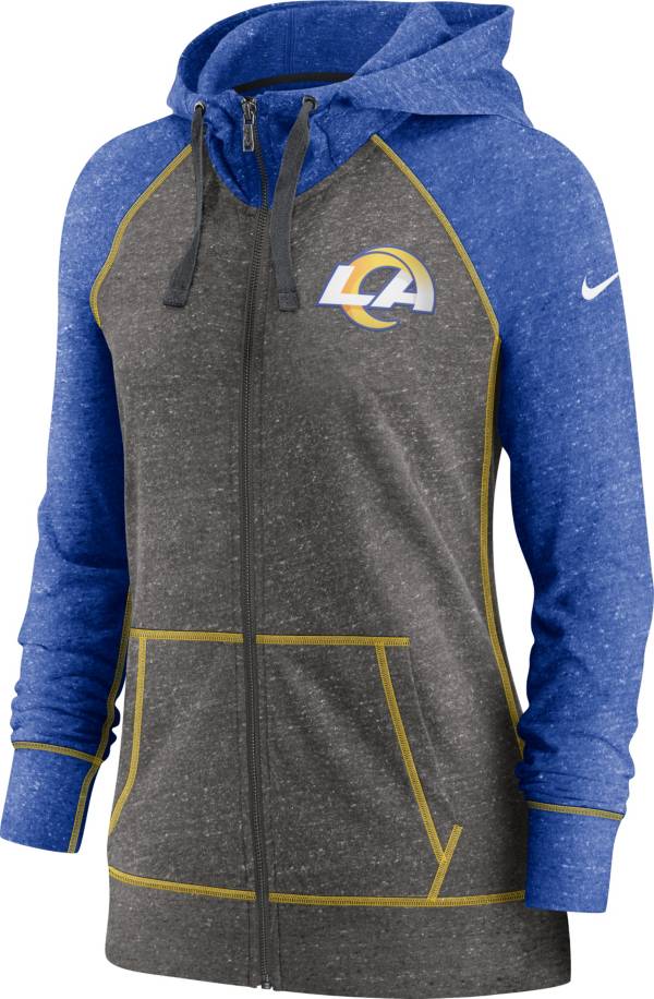 Nike Women's Los Angeles Rams Royal Gym Vintage Full-Zip Hoodie