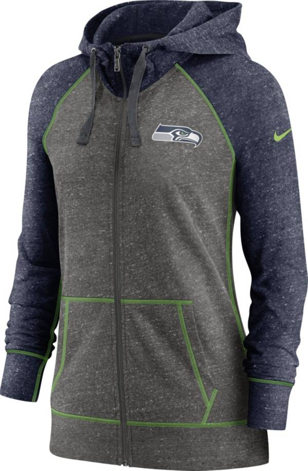 Nike Women's Seattle Seahawks Gym Vintage Plus Size Full-Zip Hoodie